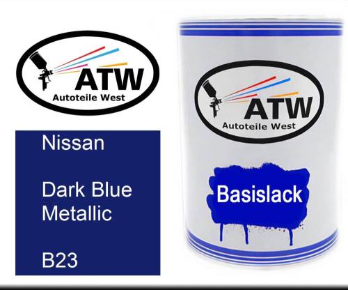 Nissan, Dark Blue Metallic, B23: 500ml Lackdose, von ATW Autoteile West.